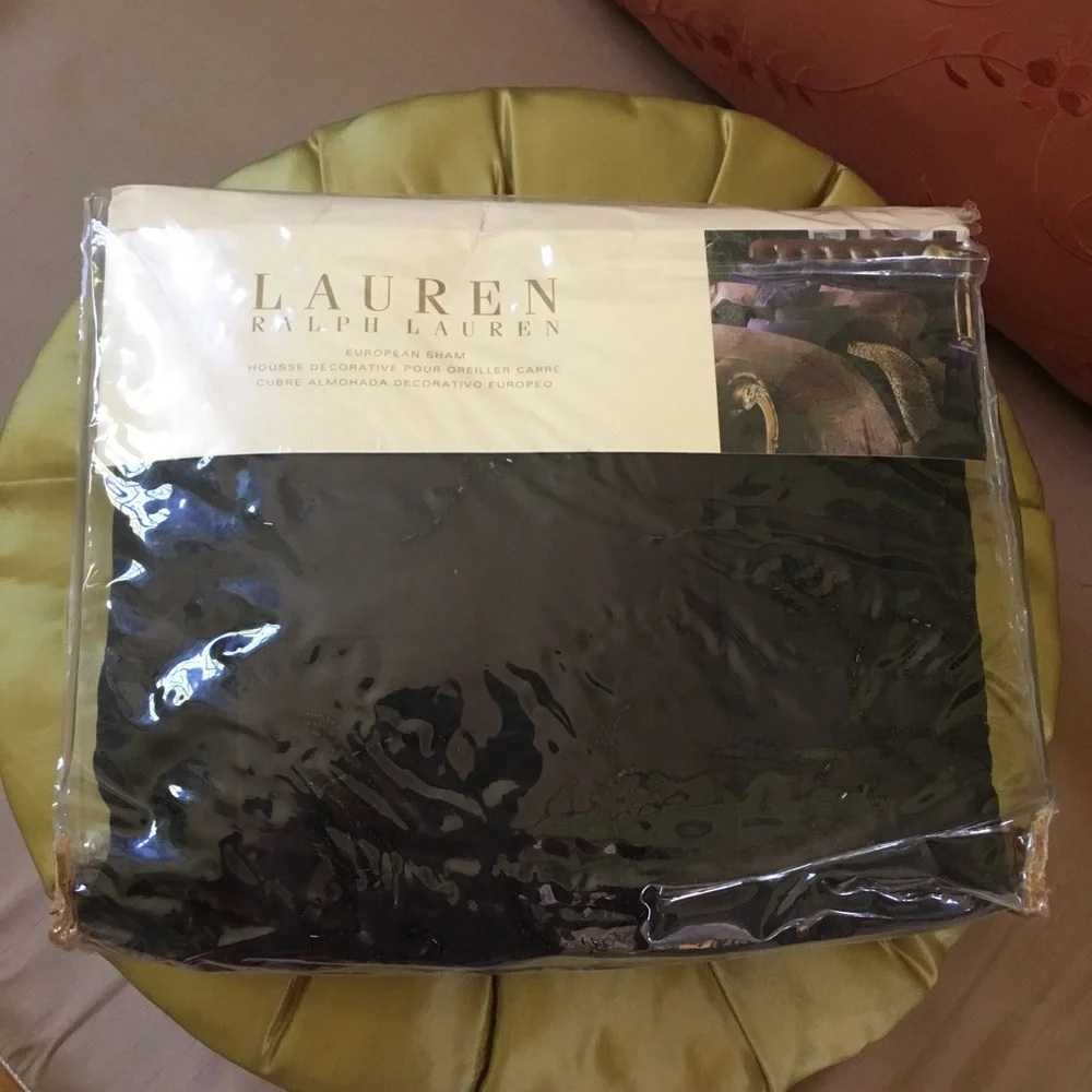 Ralph Lauren New Bohemian Quilt Beaded black Velvet European Sham